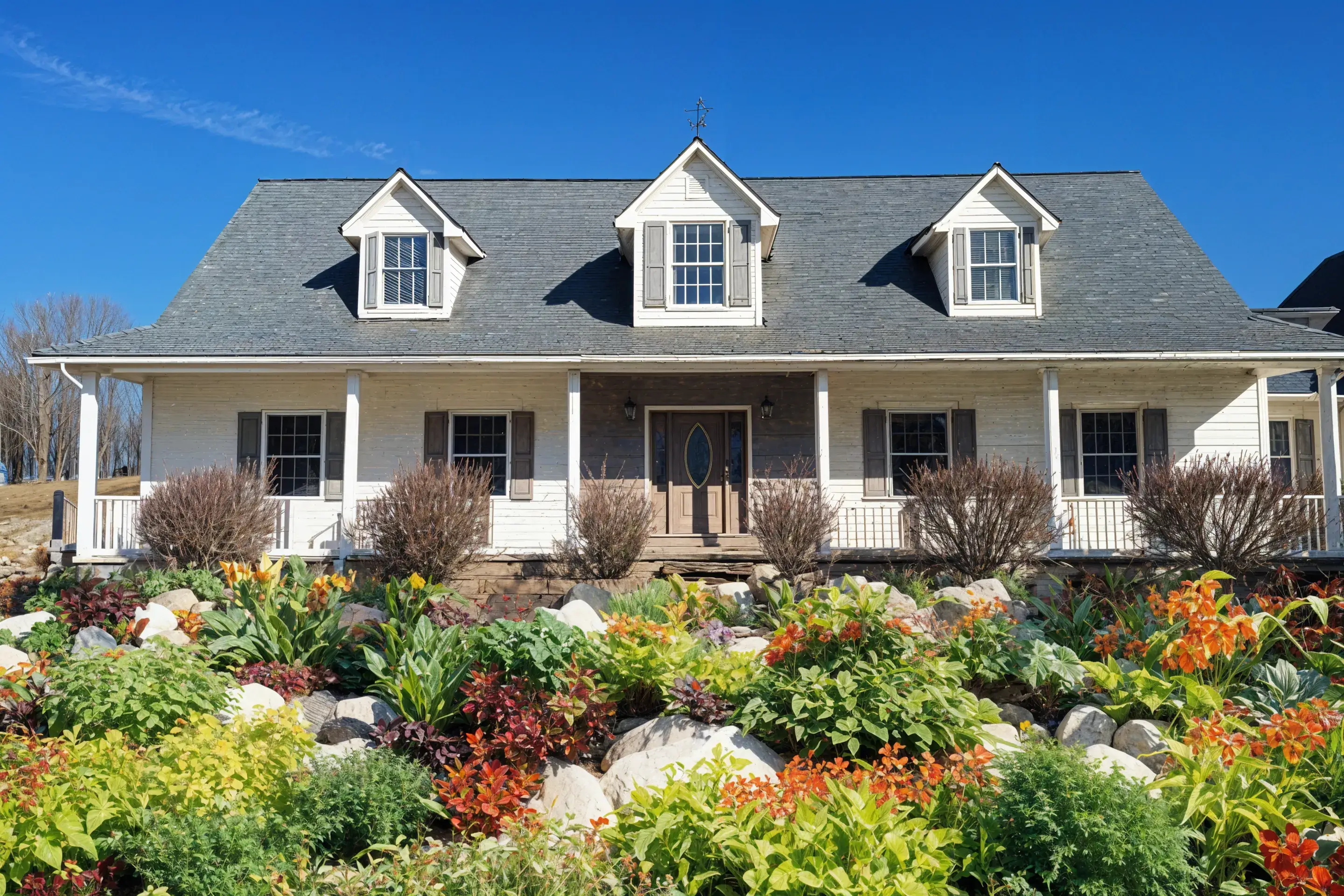 Front yard transformed with Rescape AI: Tropical plants garden ideas