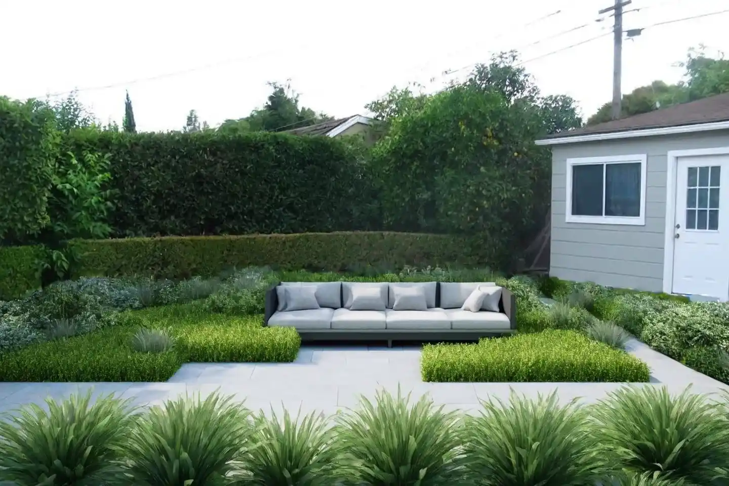 Sharp, smart layouts create an ordered garden aura, enhancing the clean, minimalist feel of contemporary design.