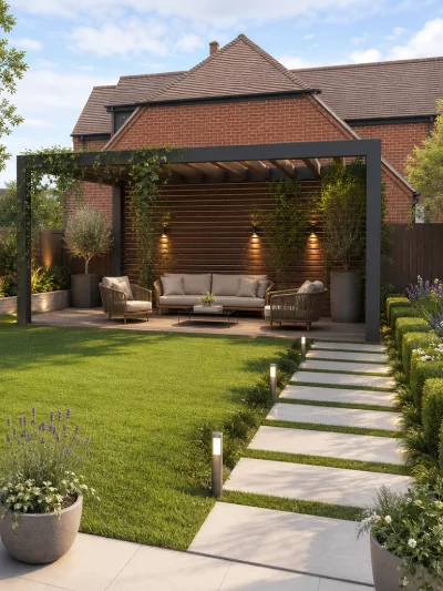Contemporary Pegola Yard Design Idea