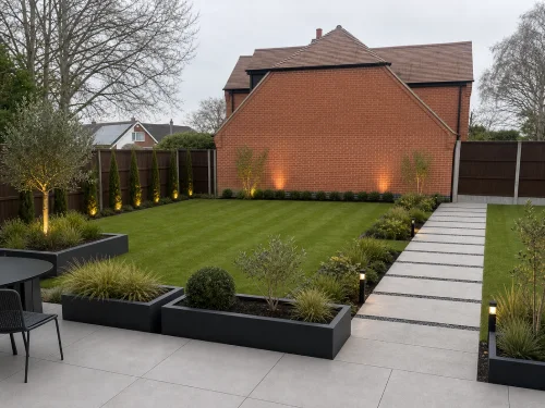 Contemporary garden designed with the free trial on Rescape AI