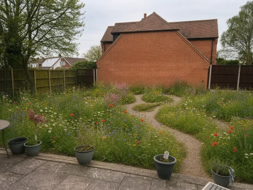 Wildflower meadow designed with the free trial on Rescape AI