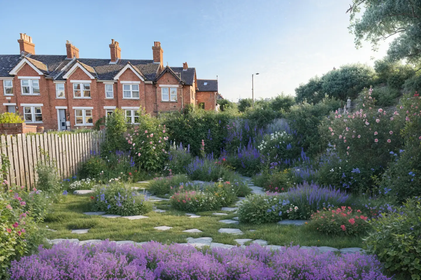 Unstructured cottage garden design from Rescape AI