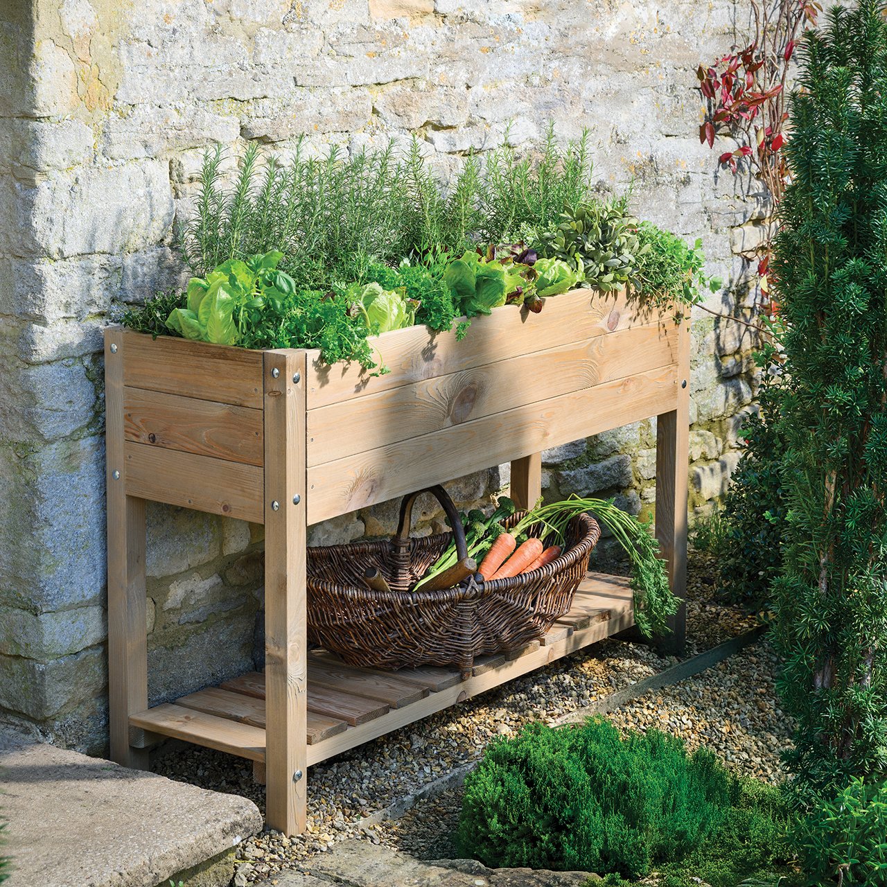 Raised Containers in Urban Garden