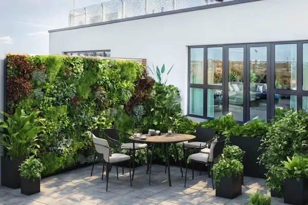 Transform urban rooftops into green oases with AI-designed gardens, using roof-friendly plants to create a skyline sanctuary like this. Struggling for rooftop garden ideas? Try our AI powered visualisation tool.