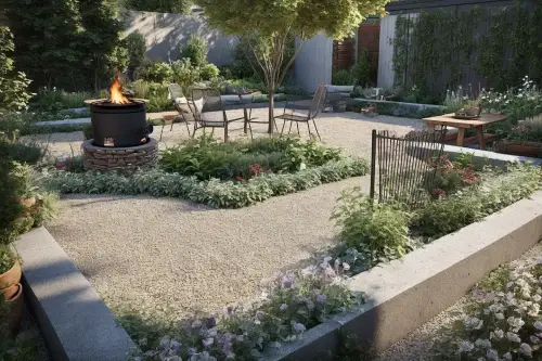 AI Generated Designs Firepits can be a centerpiece of a garden landscape project.